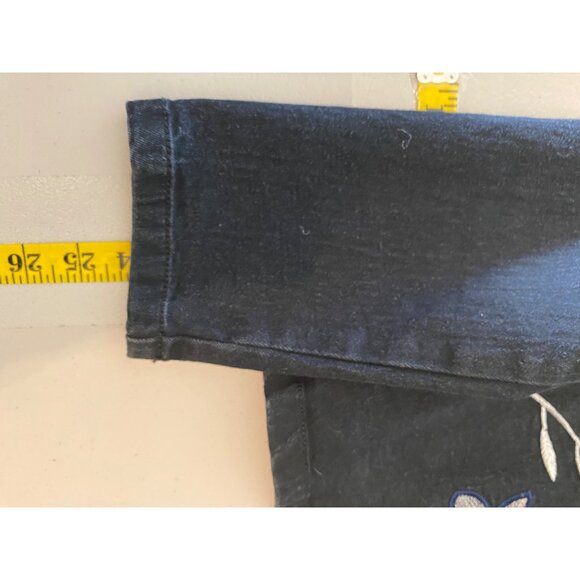 Isabel Hayley Embroidered Floral Denim Jacket Size 12 - Picture 8 of 8